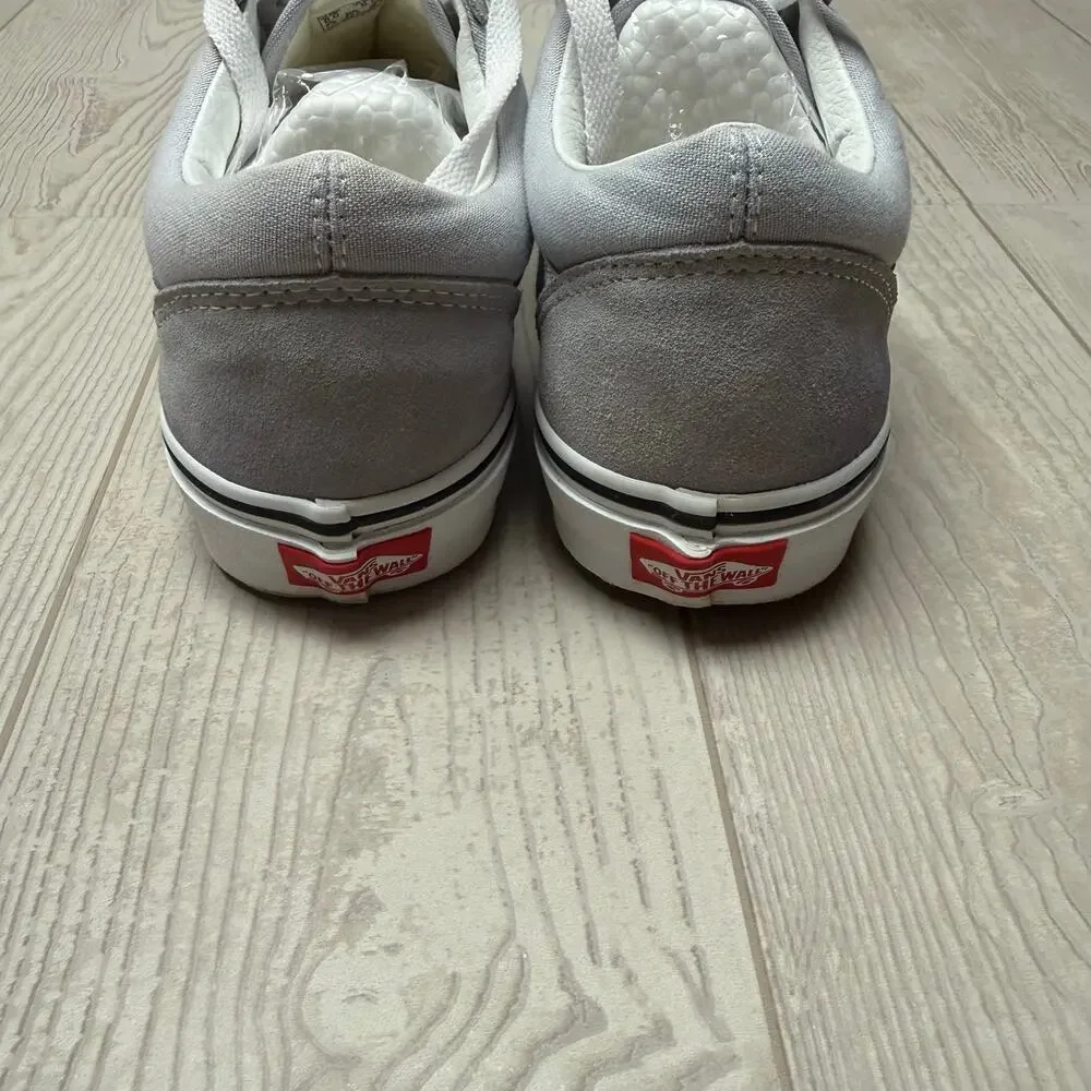 Vans Old Skool Gray White Suede Canvas Sneakers Men 8 Women 9.5 Skate Shoes